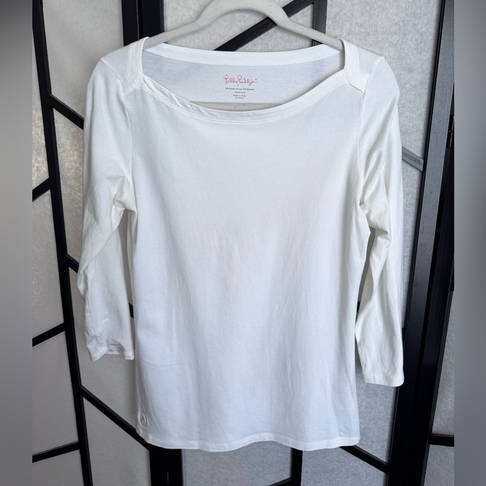 Long sleeve Lilly Pulitzer white tee